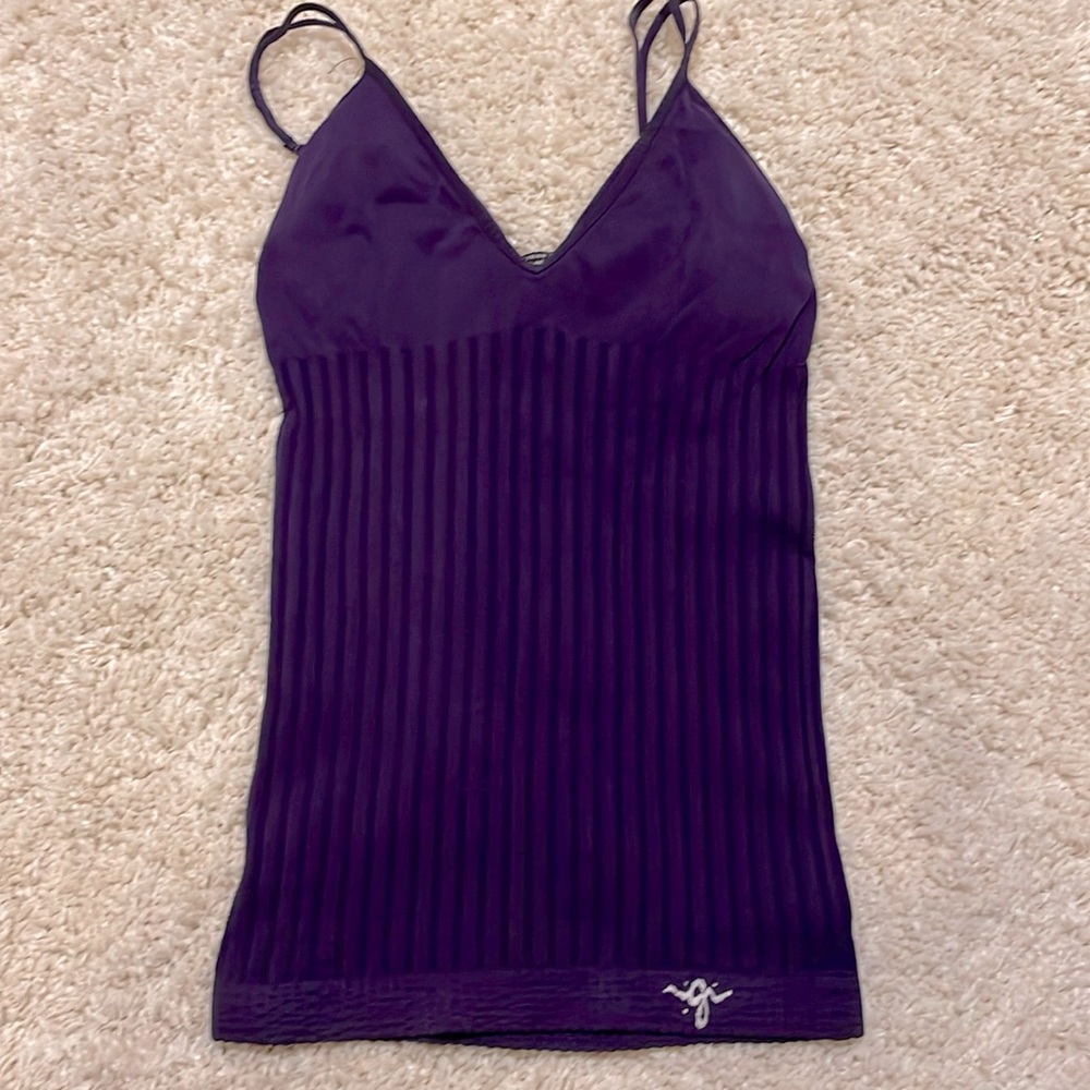 Guess m/L stretchy tank top built in bra see through purple